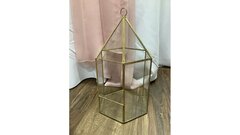 Terrarium 13 Inch Gold and Glass Square